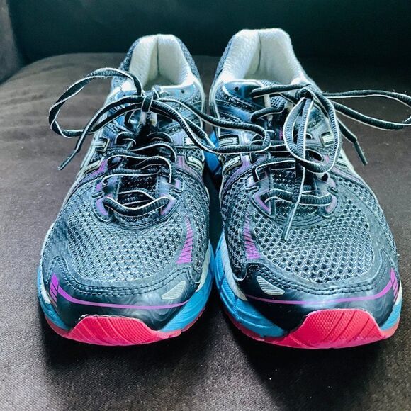 Excellent ASICS GT-2000 Black Blue Ruby Pink Womens 9, 40.5 - Picture 2 of 16